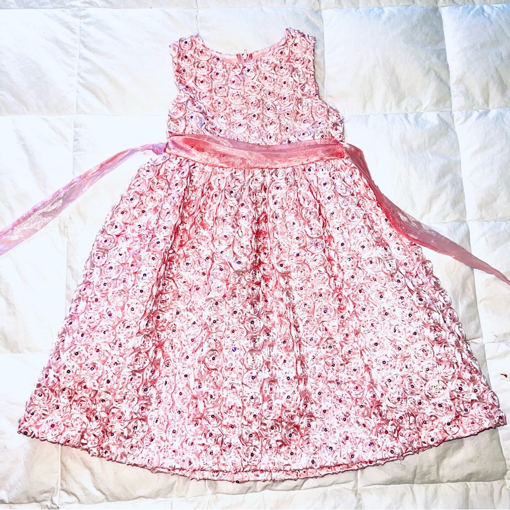 5/$25 10/$40 Pink rosette sparkle dress